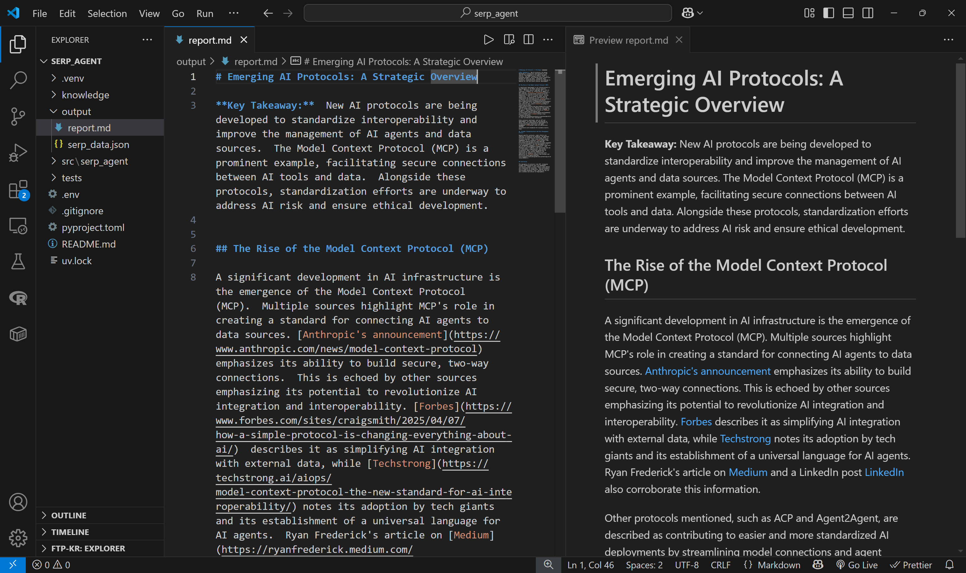 The final Markdown report produced by CrewAI