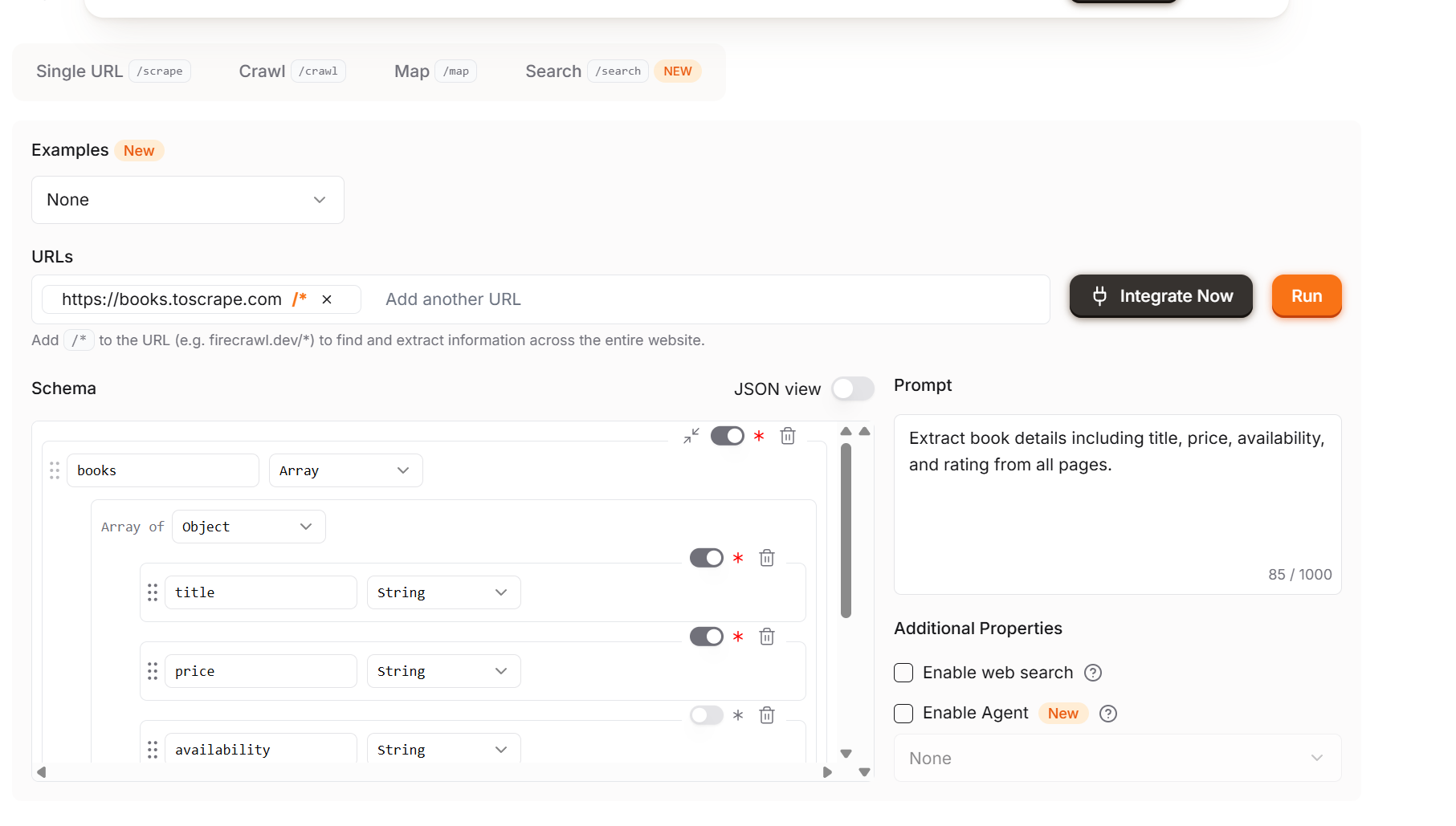 Firecrawl Extract Dashboard