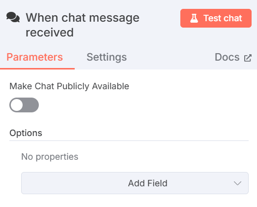 The Chat Trigger node