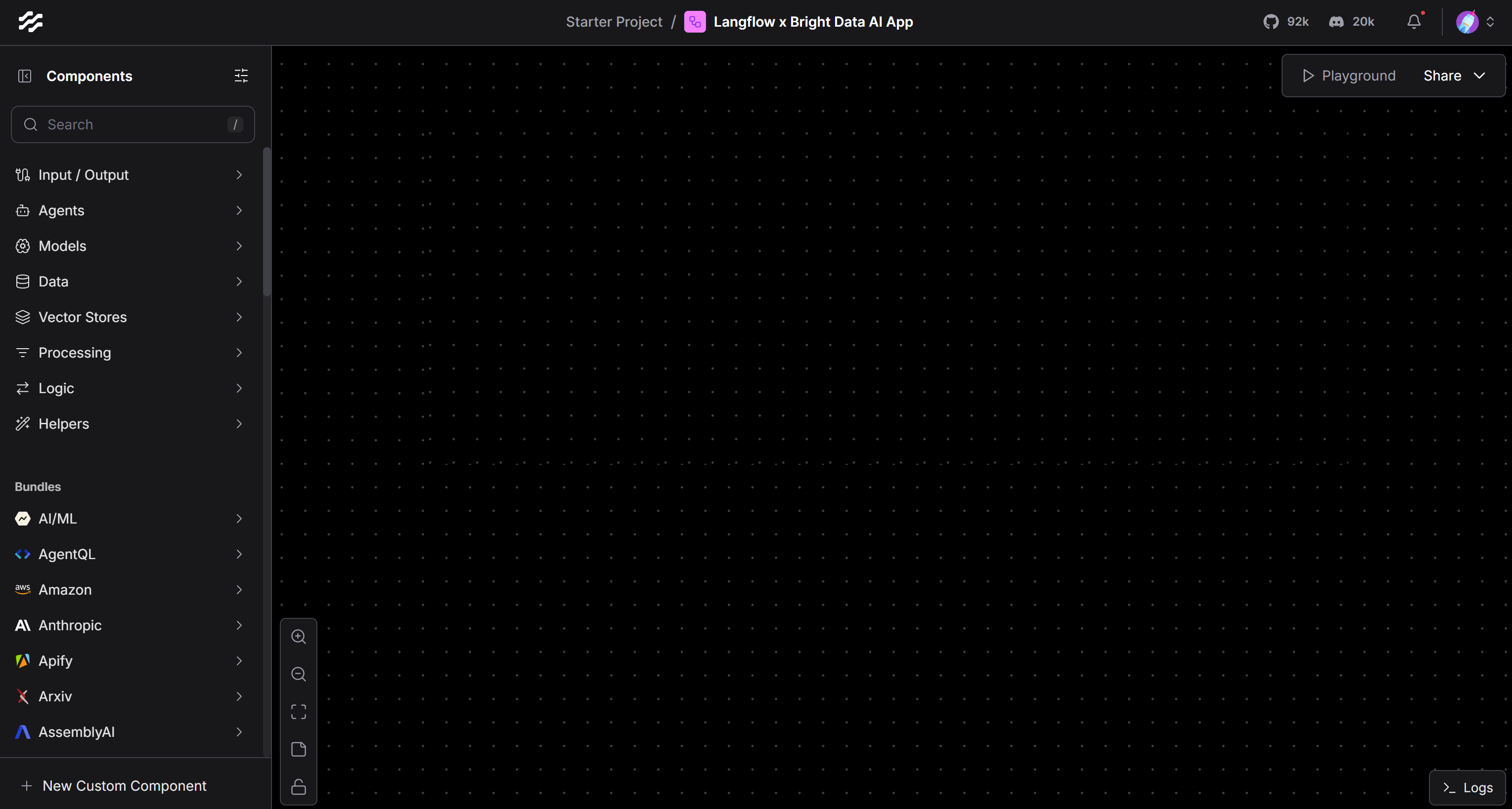 Your new Langflow blank flow