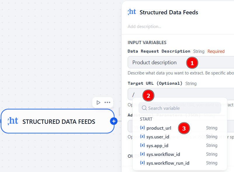 Adding a target URL
