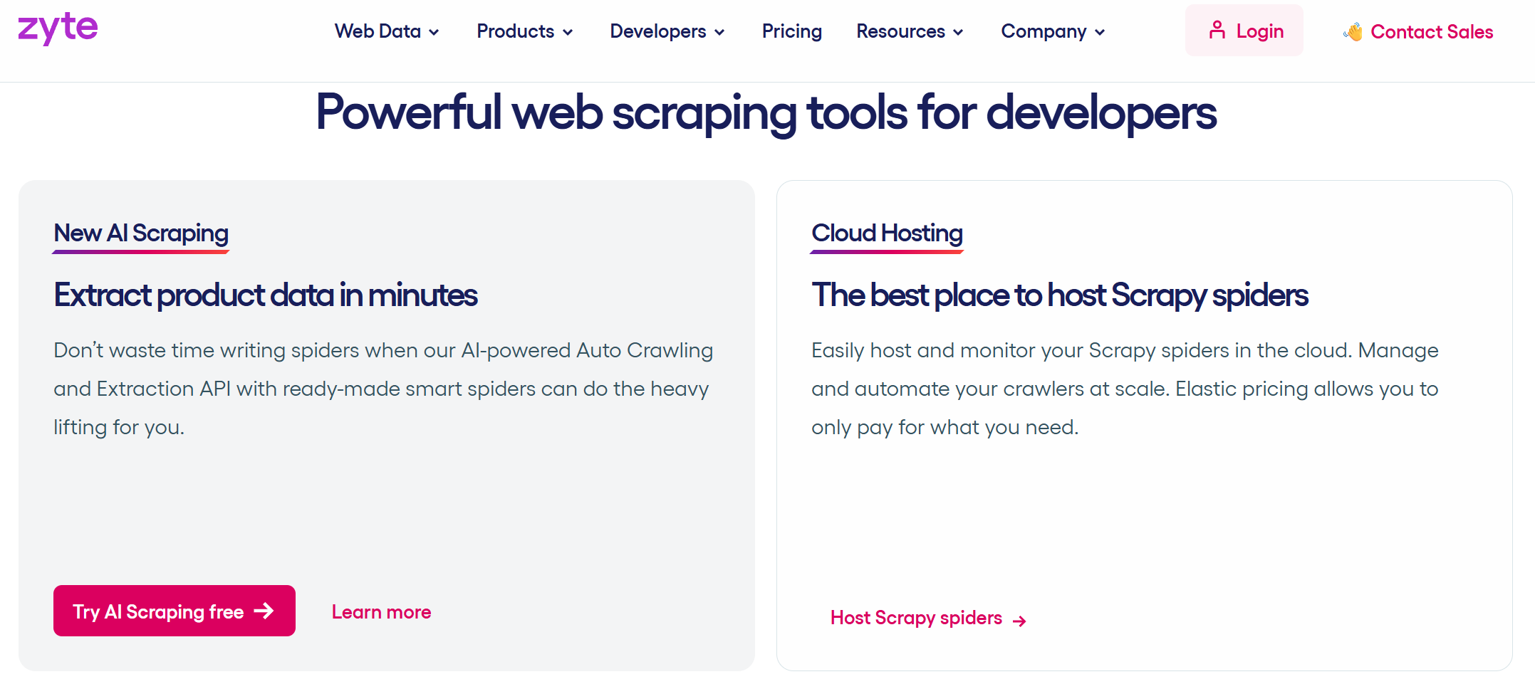 Zyte Homepage