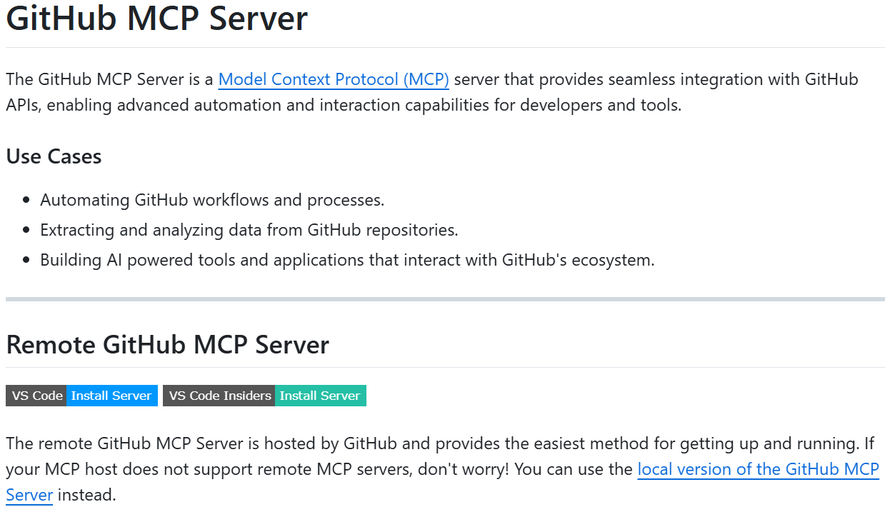 GitHub MCP server repository