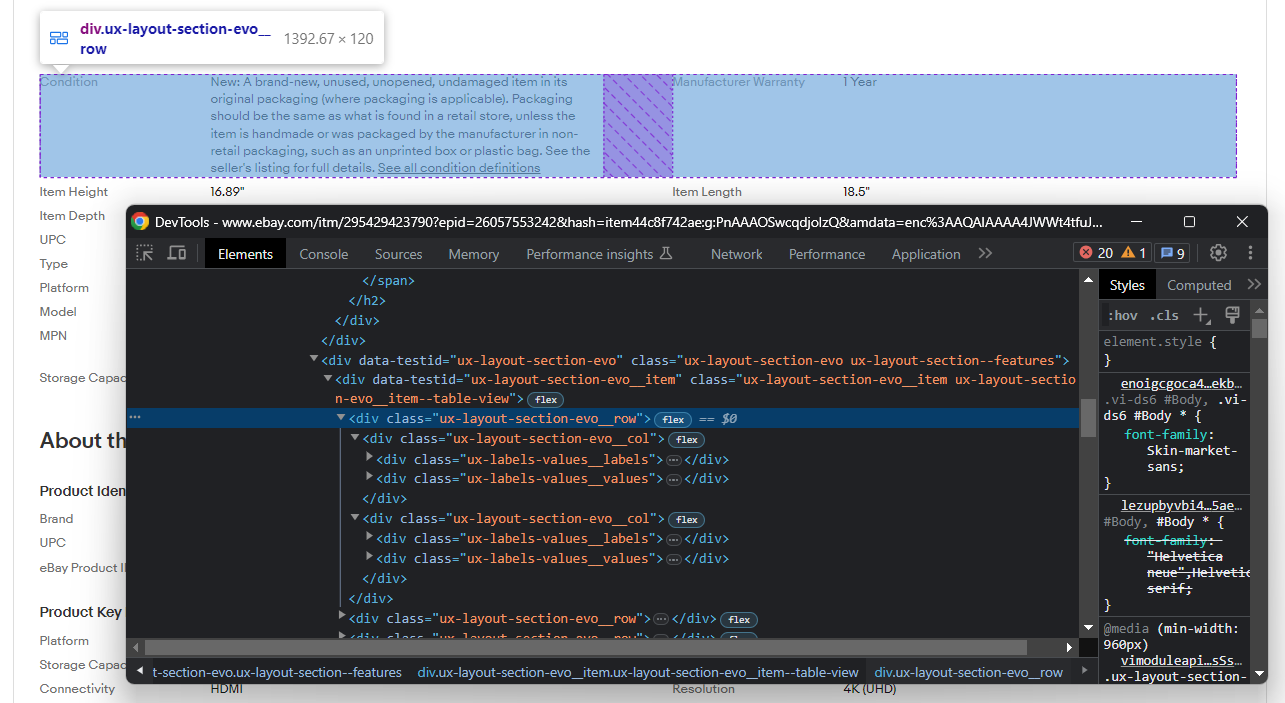 explore its DOM structure: 