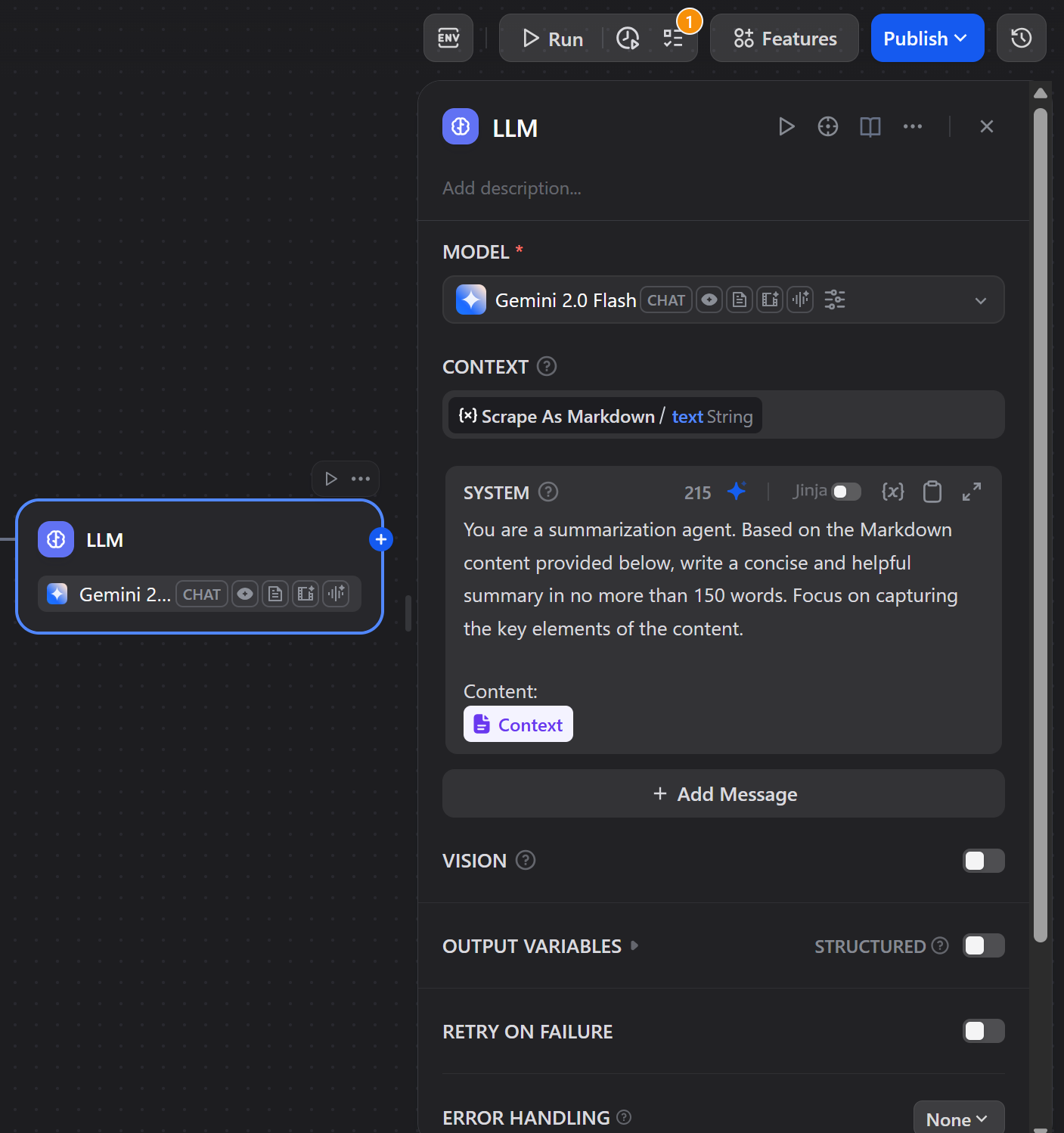 Adding the prompt with the context