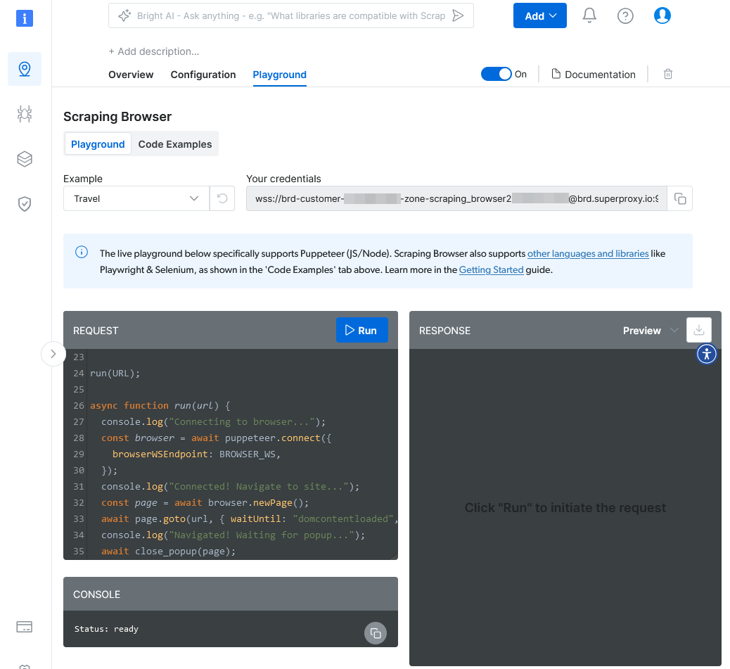 Scraping Browser playground
