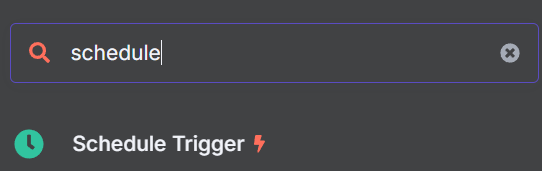 Select the Schedule Trigger