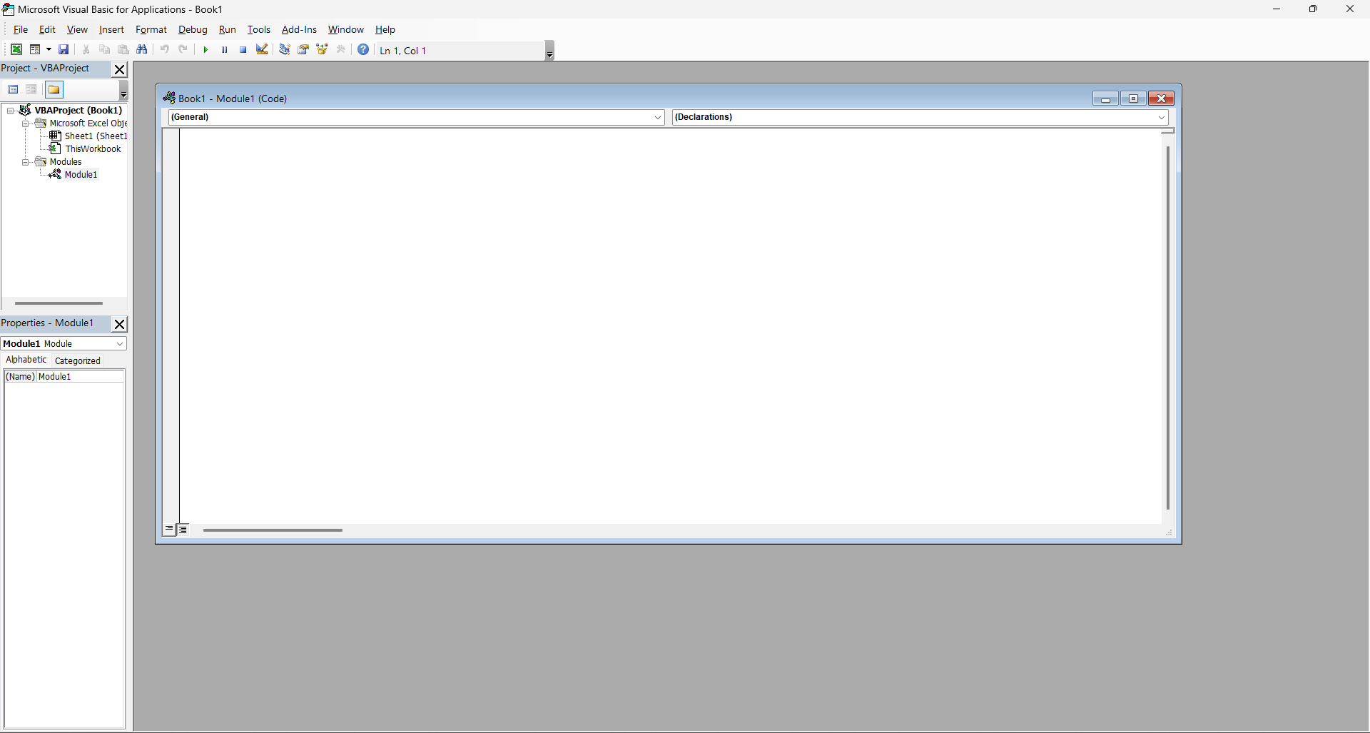 the new module opened