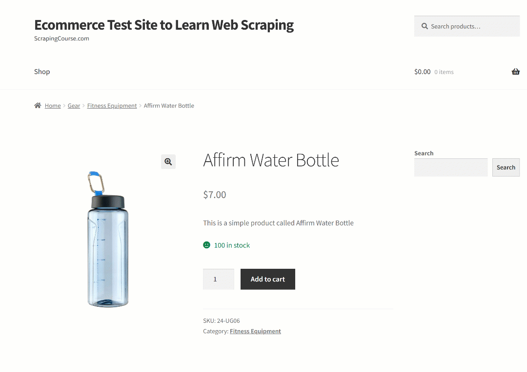 The structure of the target page