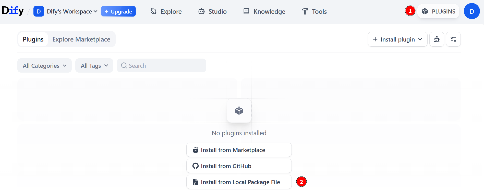 Loading the latest demlon  plugin for Dify