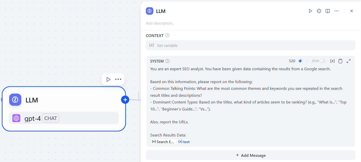 Adding the reporting prompt to the LLM
