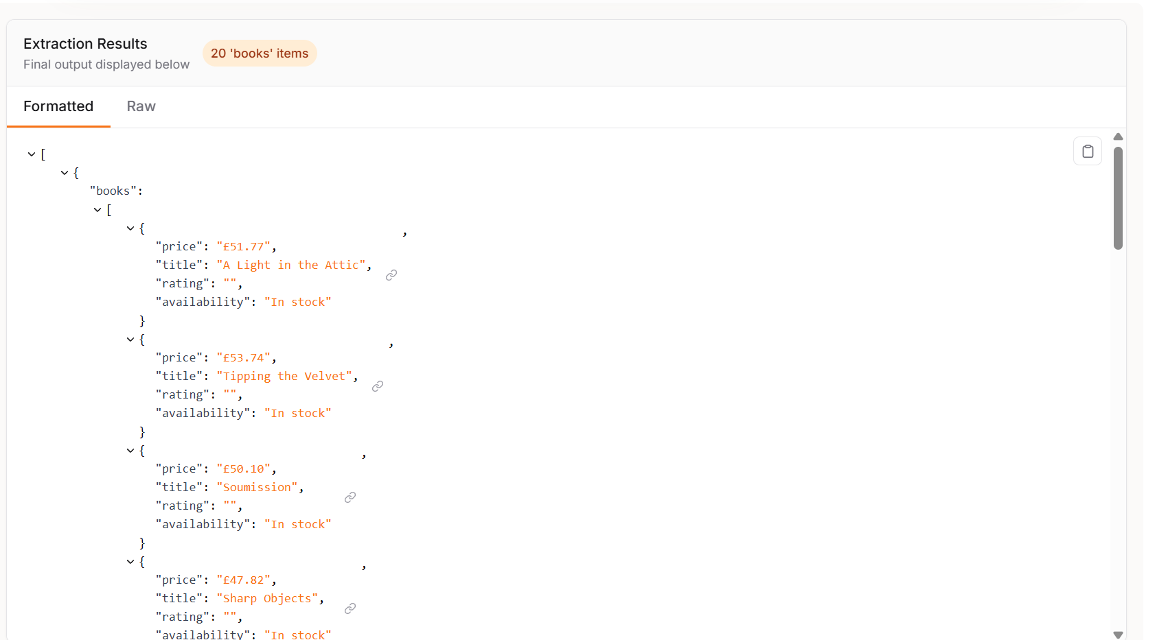 Firecrawl Extract: JSON Output