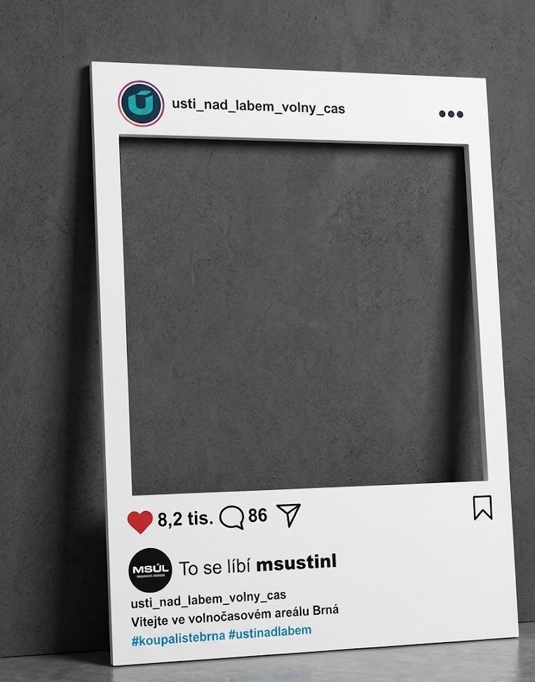 Promo Instagram banner pro letní soutěž na koupališti Brná vytvořený pro Městské služby Ústí nad Labem