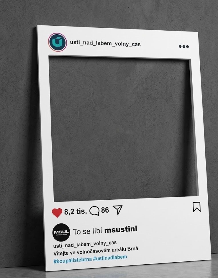 Promo Instagram banner pro letní soutěž na koupališti Brná vytvořený pro Městské služby Ústí nad Labem