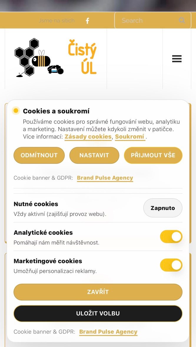 Cookies banner + GDPR compliance