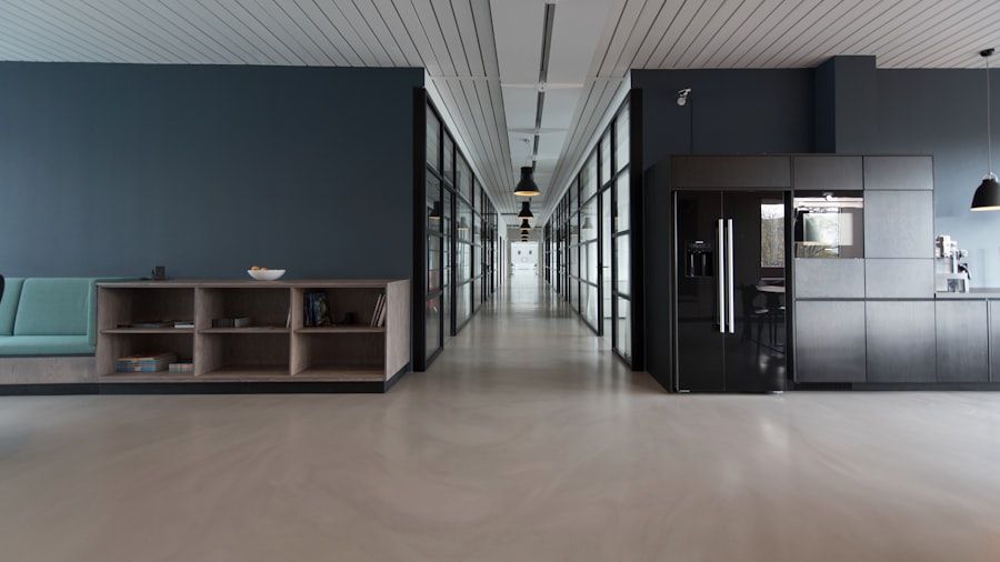 A bright, open office where a small team works together.