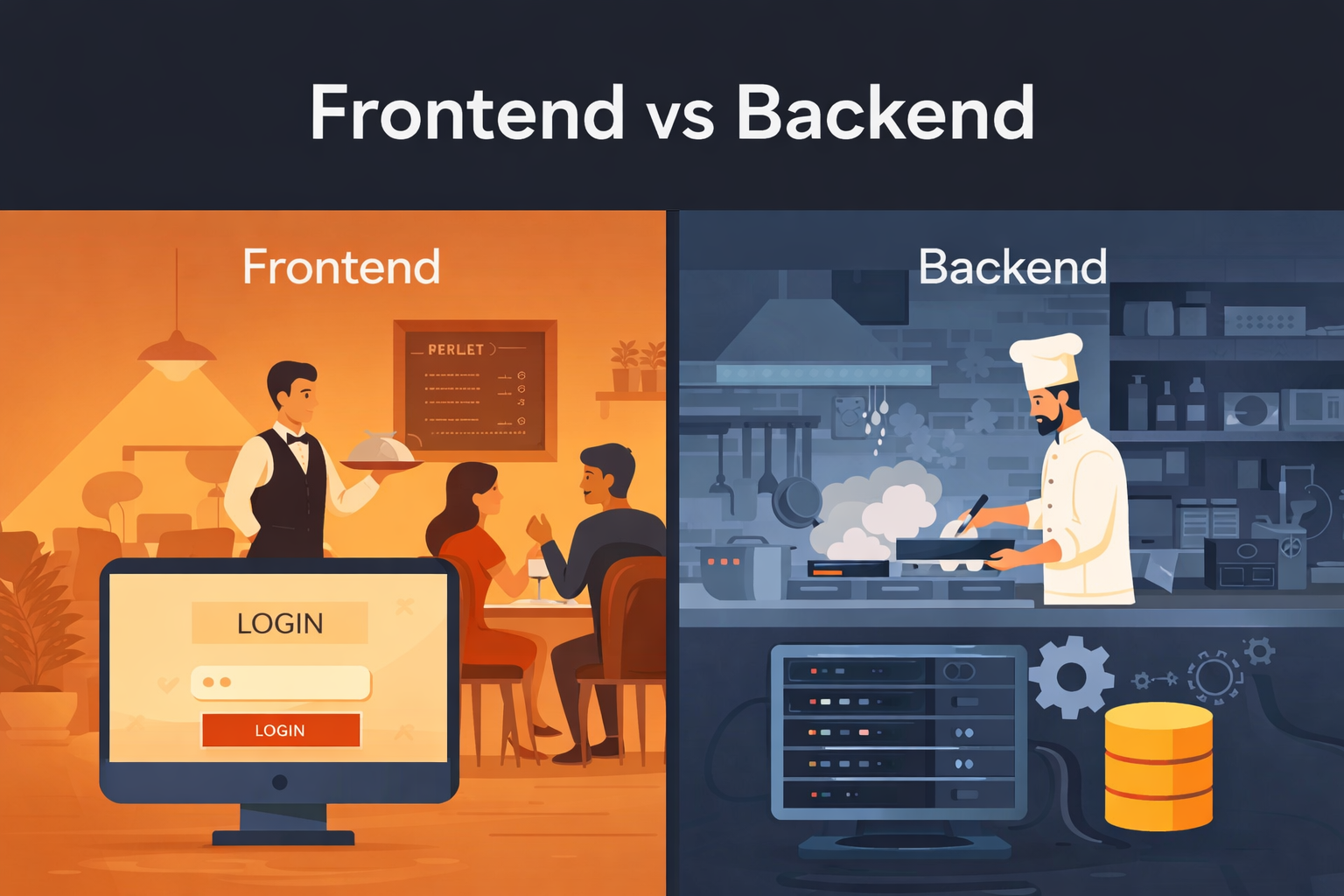 Frontend vs Backend: What’s the Real Difference (Explained Simply)