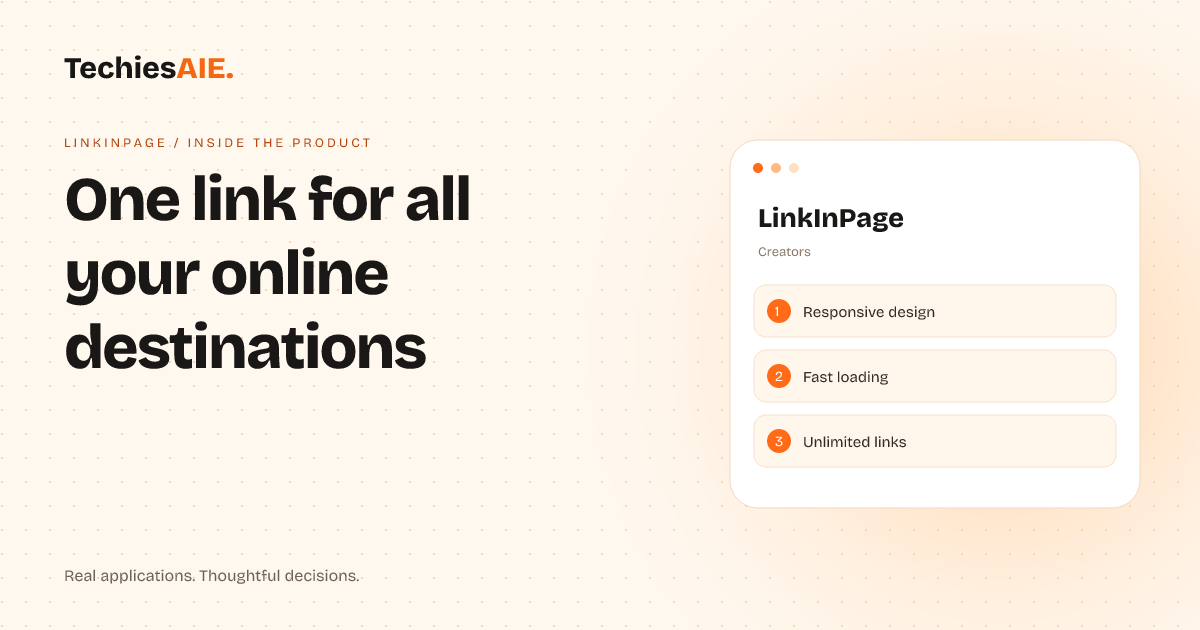 TechiesAIE Inside LinkInPage: How a Mumbai fitness coach stops losing bookings to messy social links. Concept illustration for LinkInPage.