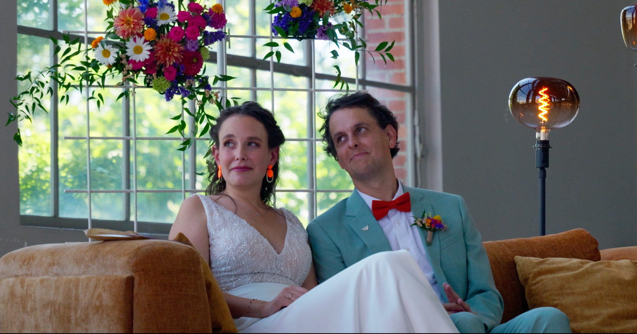 Lotte and Rob during their ceremony wedding