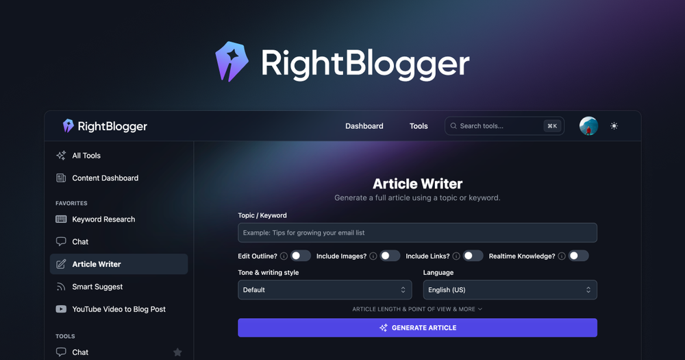 Screenshot of RightBlogger
