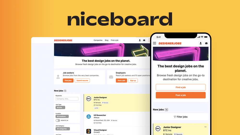 Screenshot of Niceboard Job Board Software