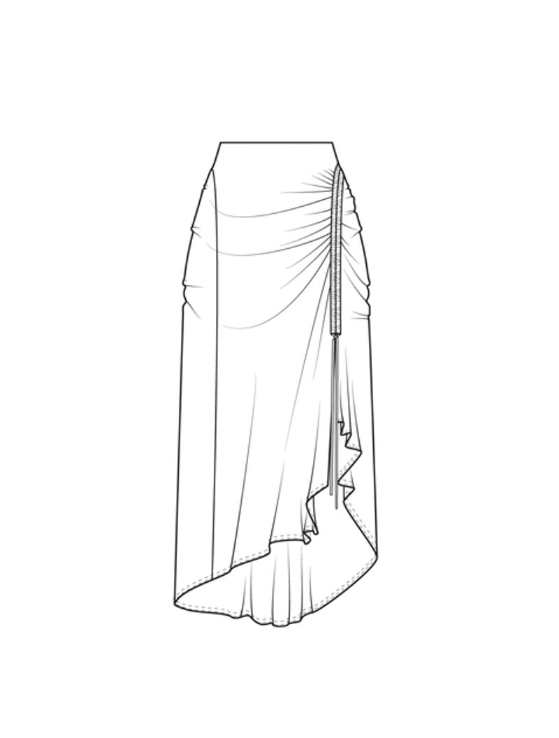 Archive Mélange Gathered Drawstring Skirt - Schema