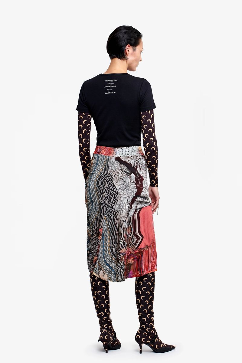 Archive Mélange Gathered Drawstring Skirt