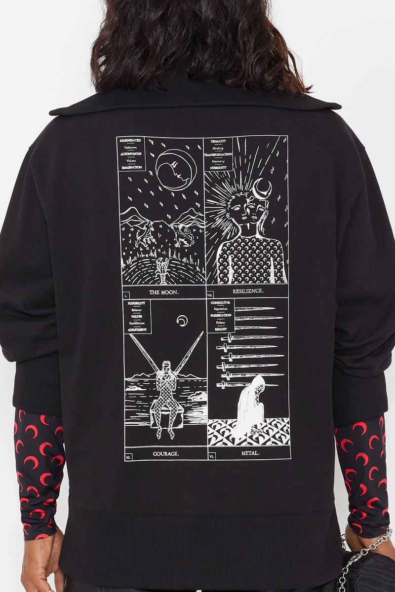Unisex Lunar Reading Half-Zip Sweater