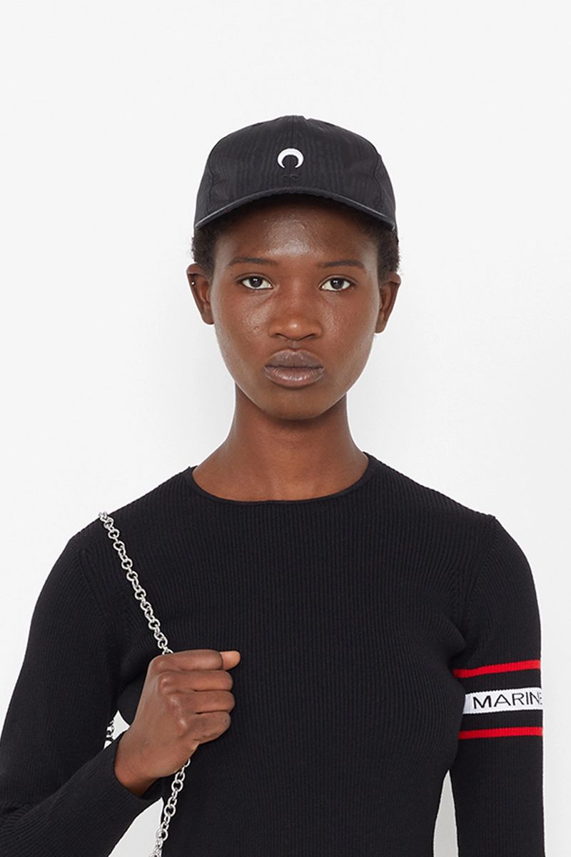 Embroidered Moire Cap