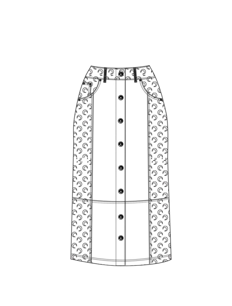 Moon Denim Button-Down Skirt - Schema