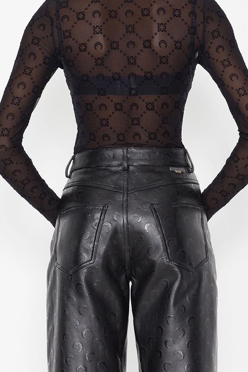 Moon Leather Straight-Fit Trousers