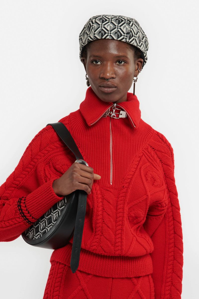 Cable Knit Zip Sweater