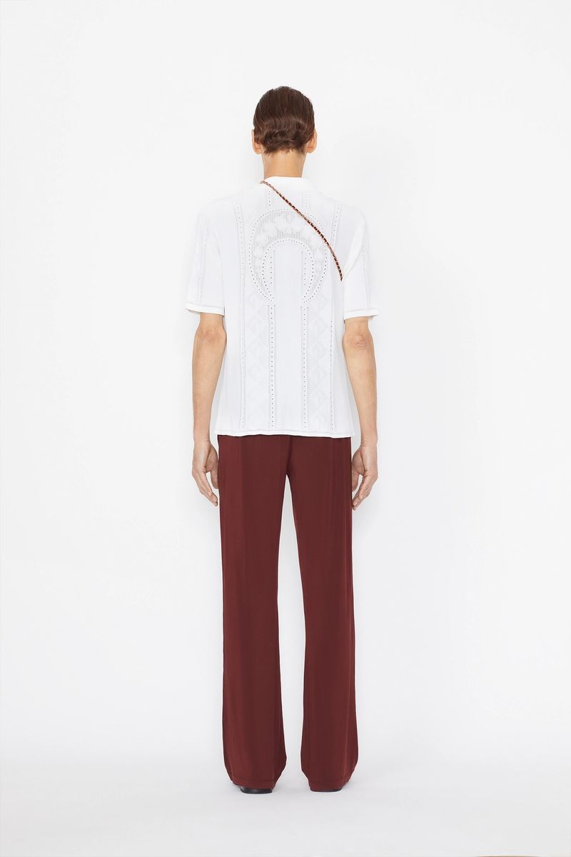 Unisex Lunar-Pointelle Knit Polo