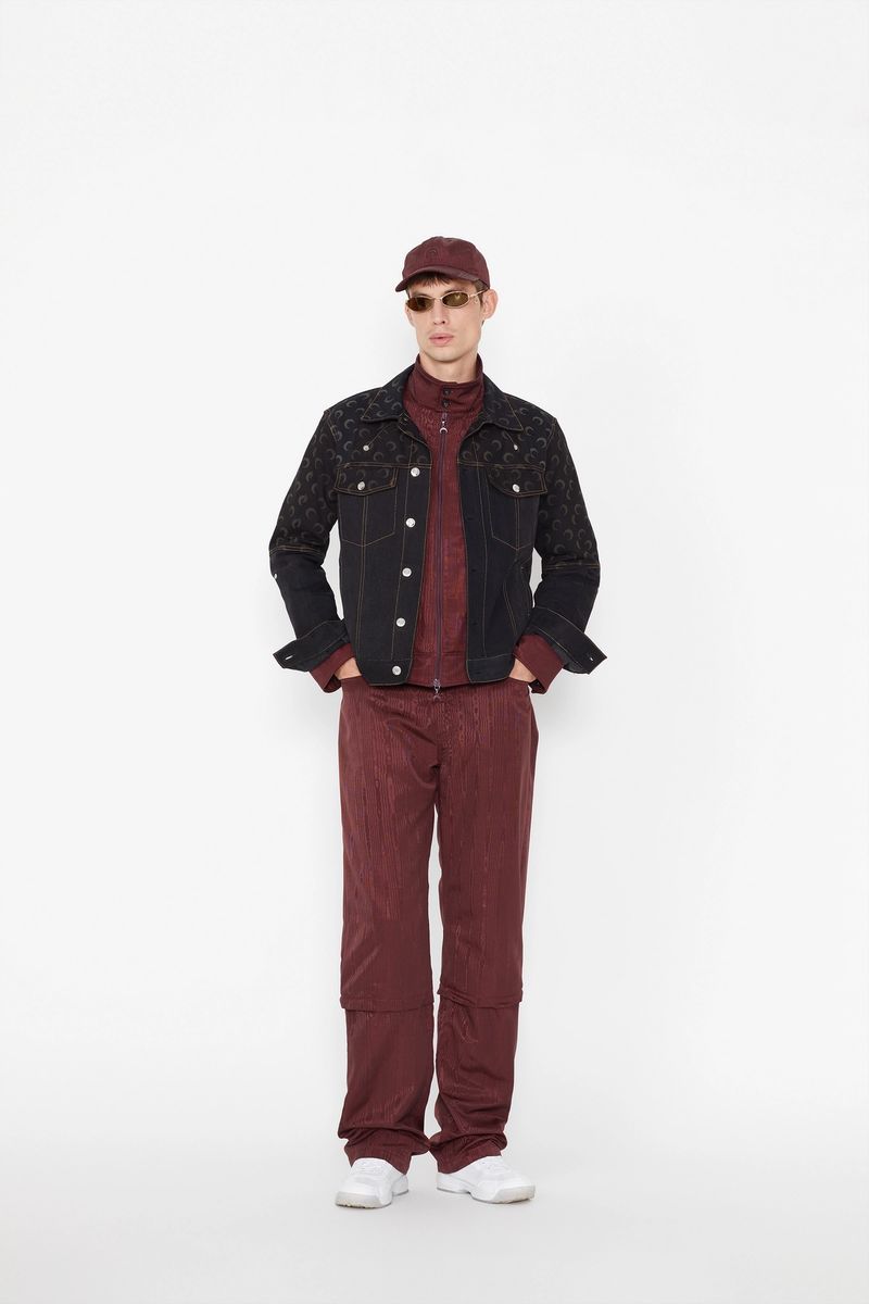 Detachable-Leg Moire Trousers