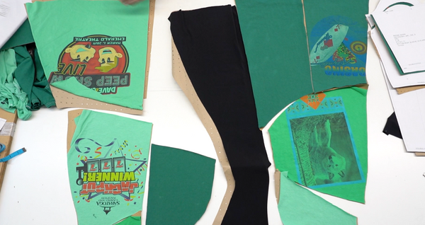 Green T-shirt Patchwork