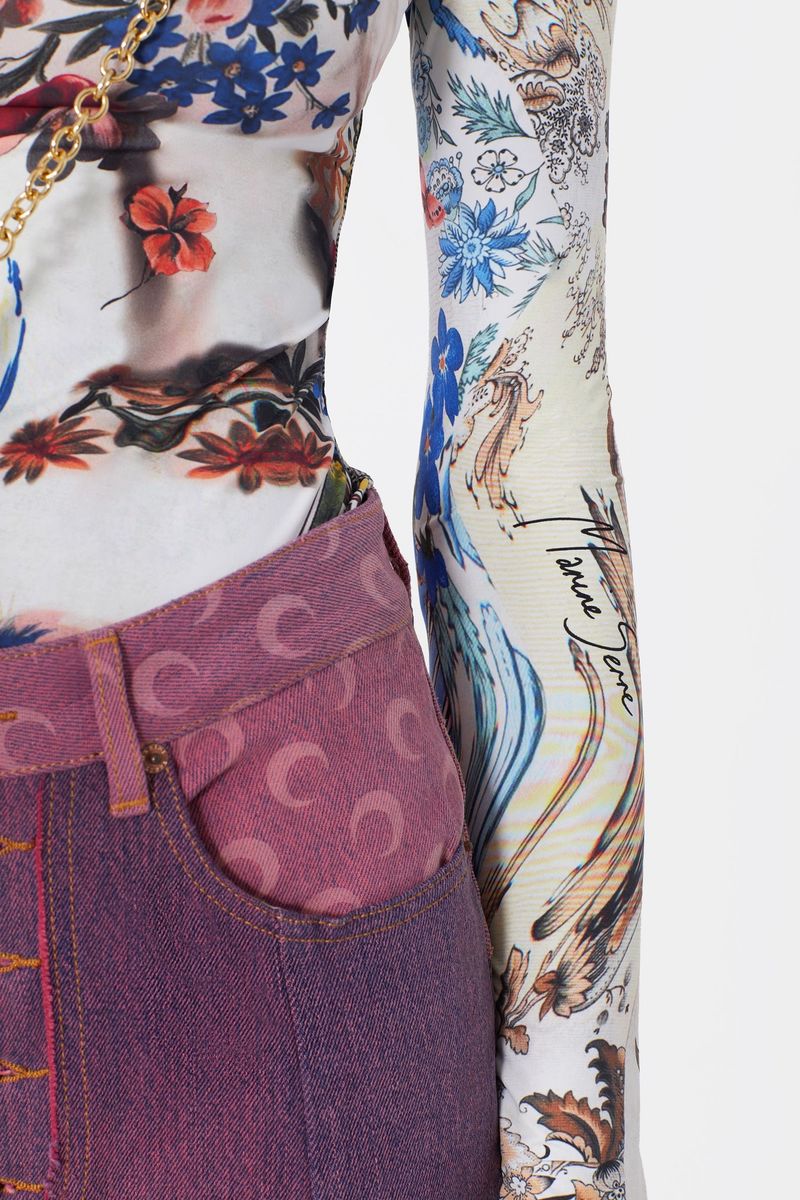Panelled Wide-Leg Jeans