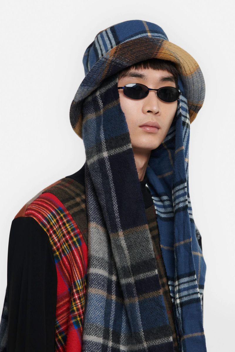 Clashing Tartans Bucket-Scarf Hat