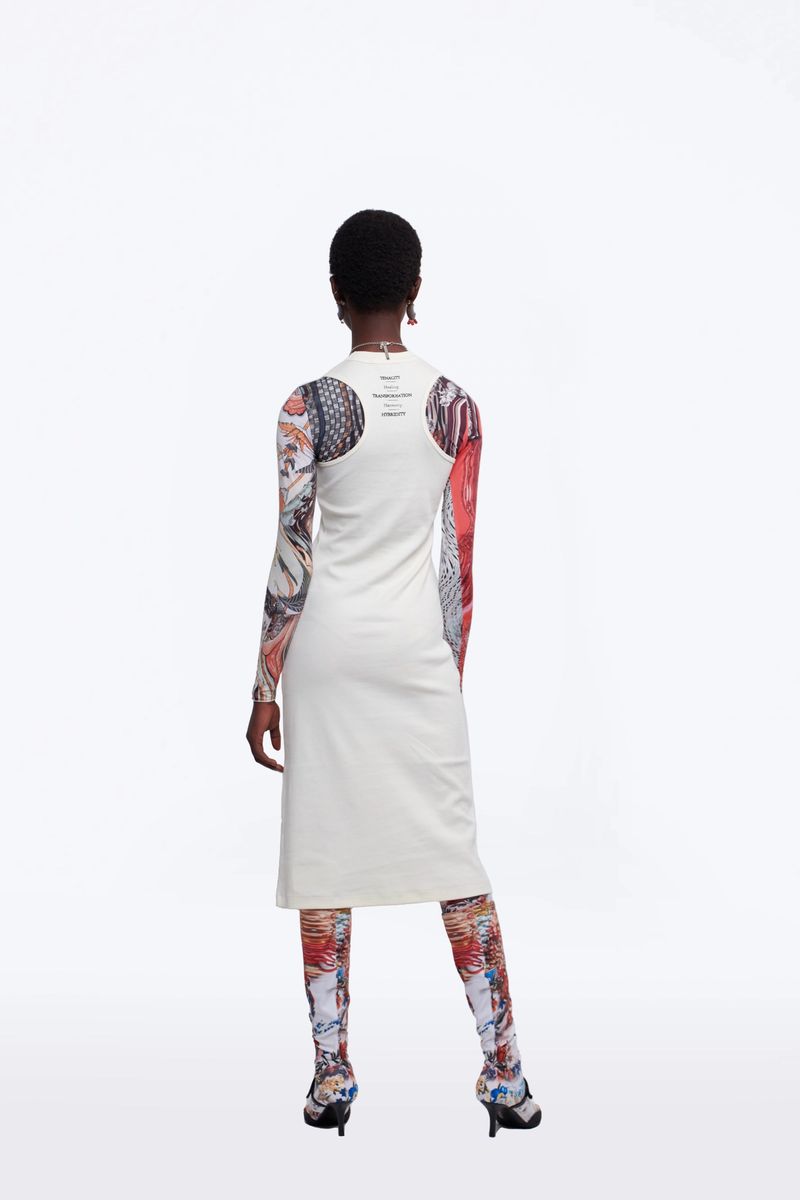 Card Printed Racerback Dress