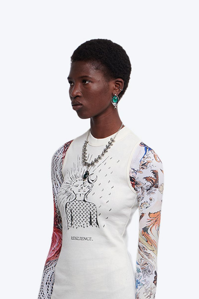 Card Printed Racerback Dress