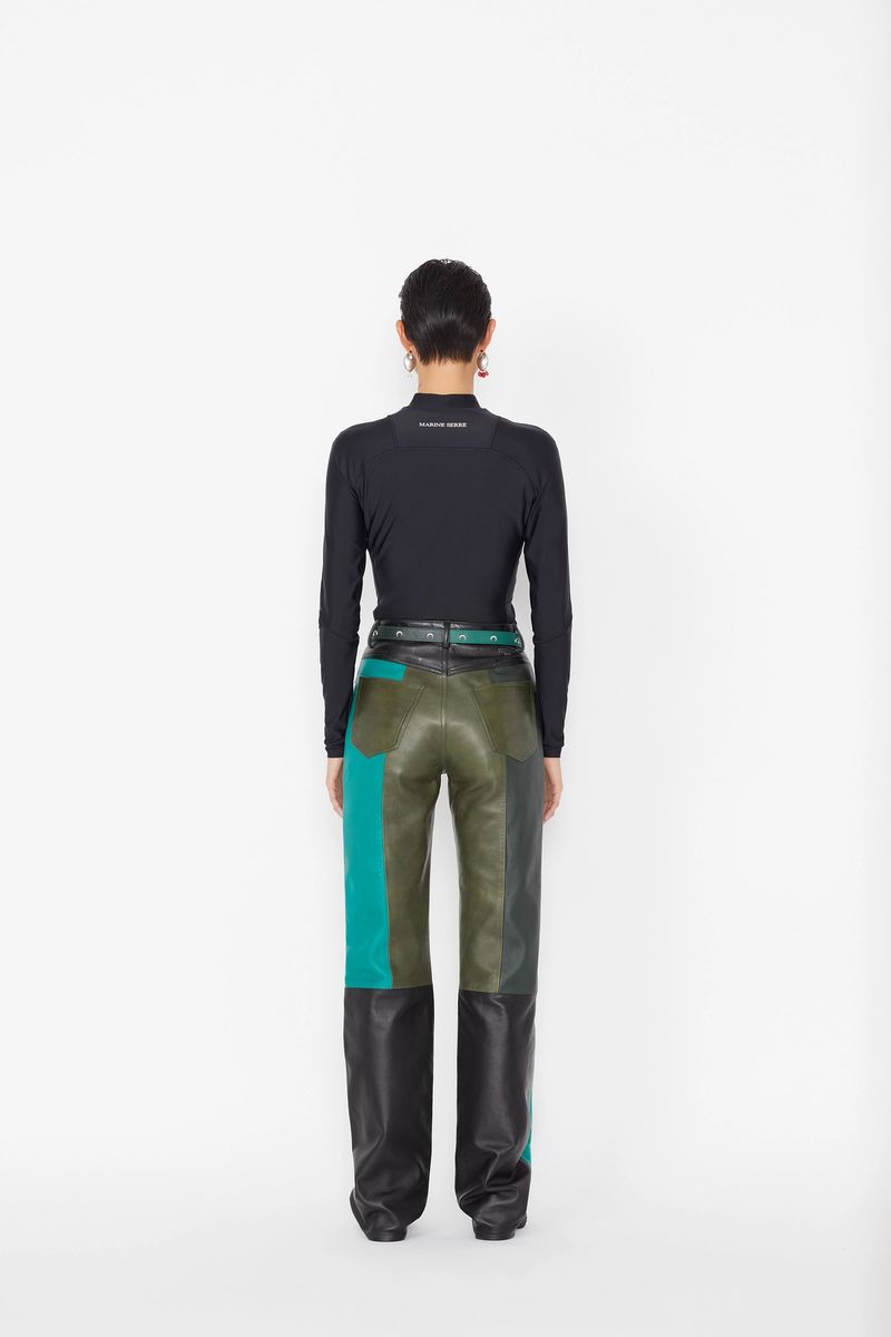 Unisex Green-Tones Leather Belt