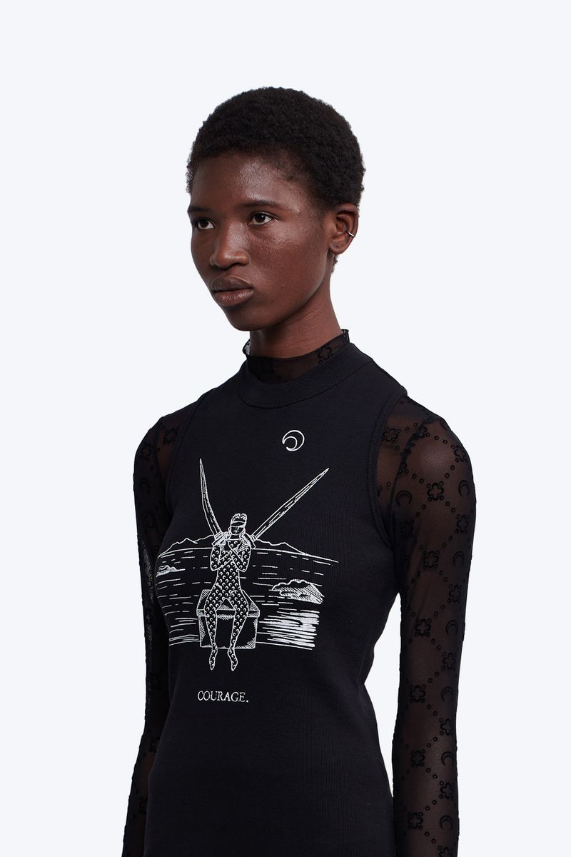Card Printed Racerback Dress