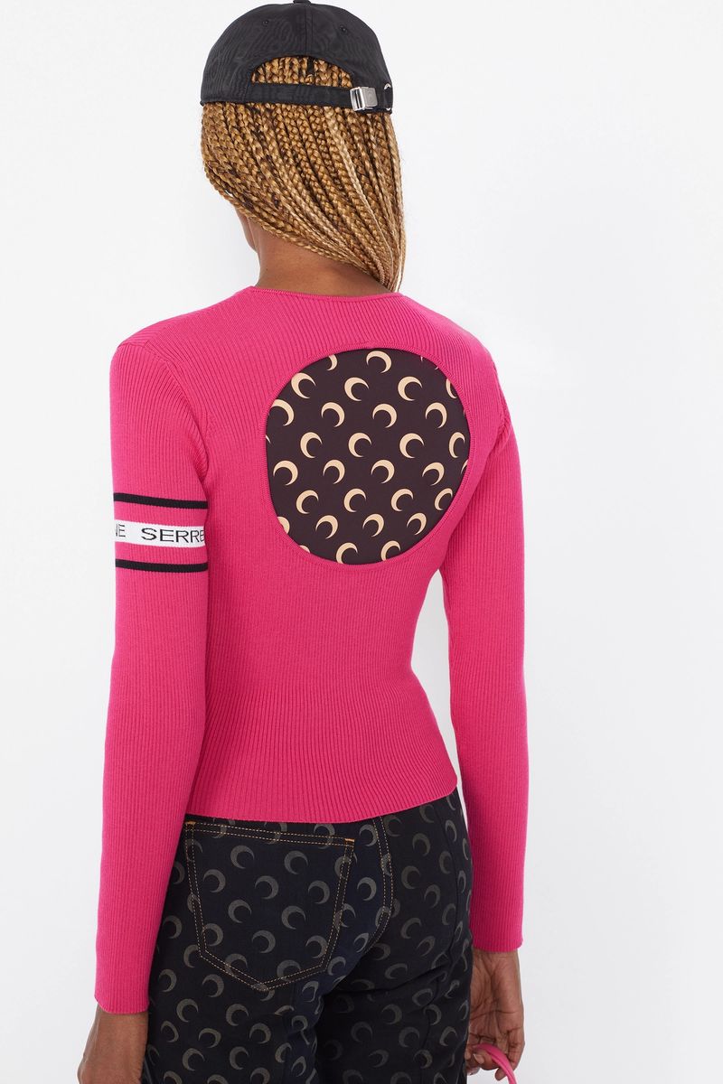 Open-Back Ribbed Sweater