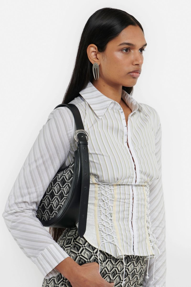 Shadow Stripes Side-Laced Shirt