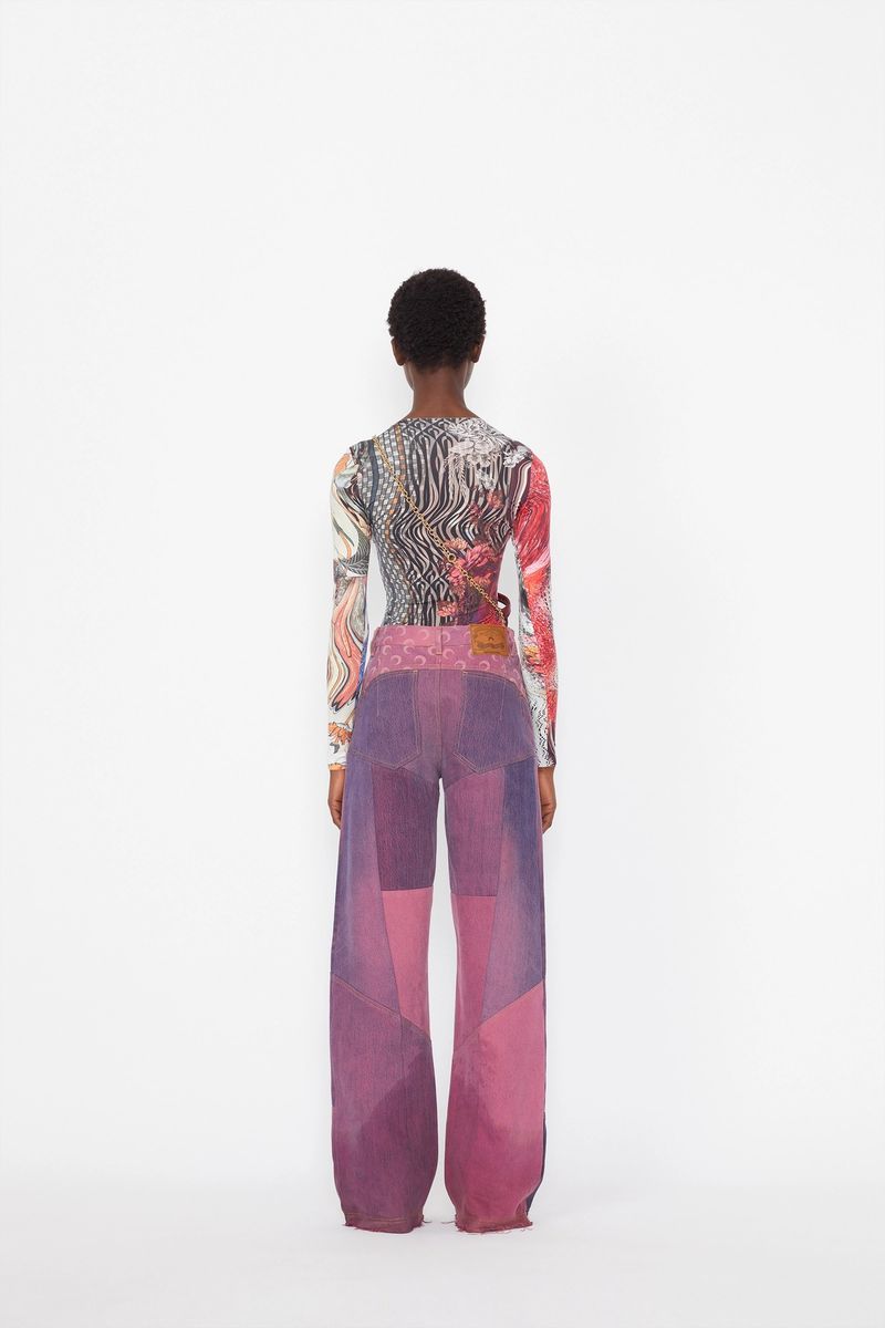 Panelled Wide-Leg Jeans