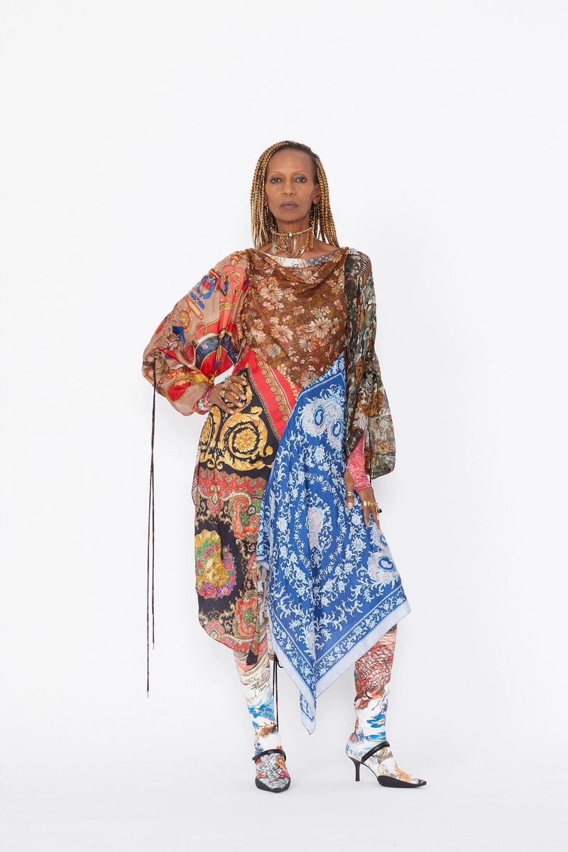 Silk Scarves Drawstring Tunic Dress