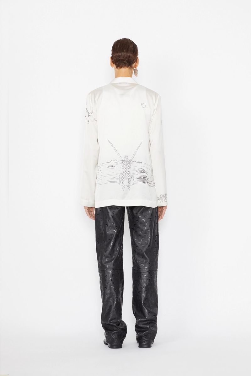 Unisex Lunar Reading Printed Lounge Blouse