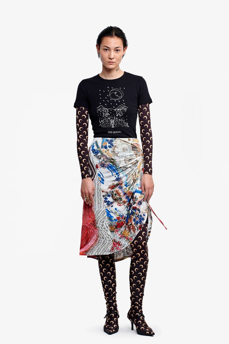 Archive Mélange Gathered Drawstring Skirt