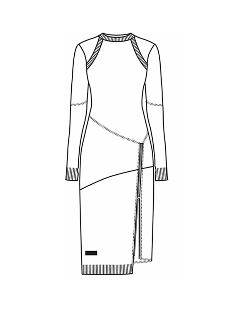 Knit Mélange Hybrid Long Dress - Schema