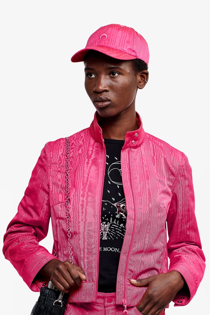 Embroidered Moire Cap