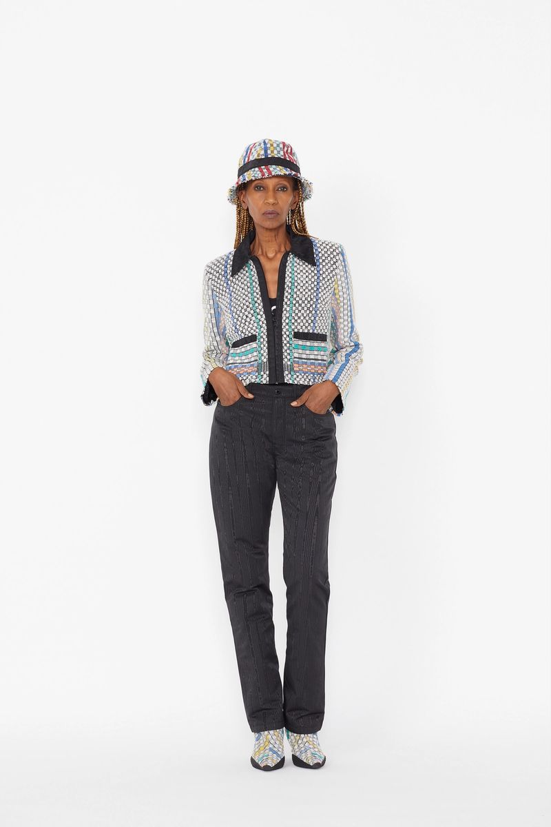 Straight-Fit Moire Trousers